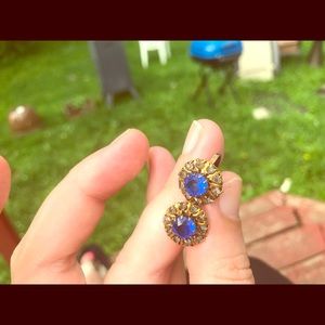 Vintage Sapphire Russian style earrings